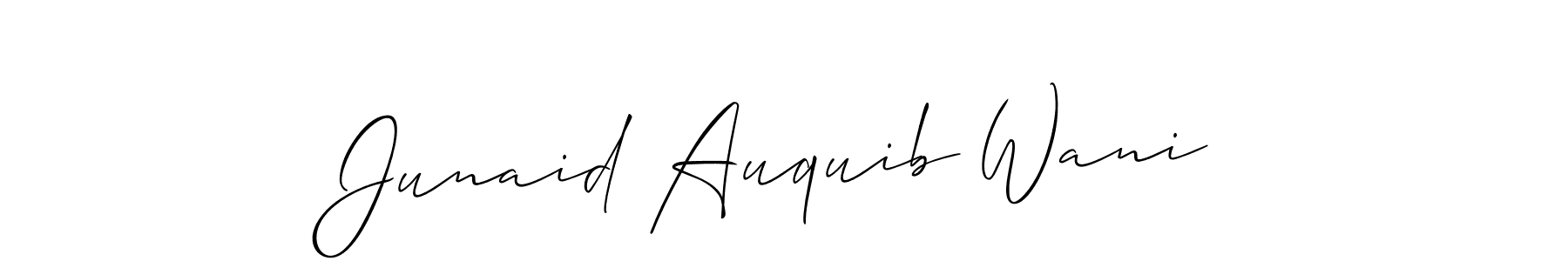 Create a beautiful signature design for name Junaid Auquib Wani. With this signature (Allison_Script) fonts, you can make a handwritten signature for free. Junaid Auquib Wani signature style 2 images and pictures png