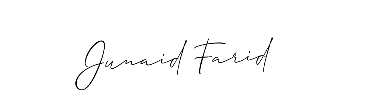 if you are searching for the best signature style for your name Junaid Farid. so please give up your signature search. here we have designed multiple signature styles  using Allison_Script. Junaid Farid signature style 2 images and pictures png