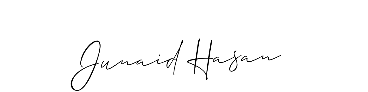 You should practise on your own different ways (Allison_Script) to write your name (Junaid Hasan) in signature. don't let someone else do it for you. Junaid Hasan signature style 2 images and pictures png