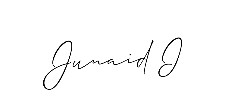 The best way (Allison_Script) to make a short signature is to pick only two or three words in your name. The name Junaid I include a total of six letters. For converting this name. Junaid I signature style 2 images and pictures png