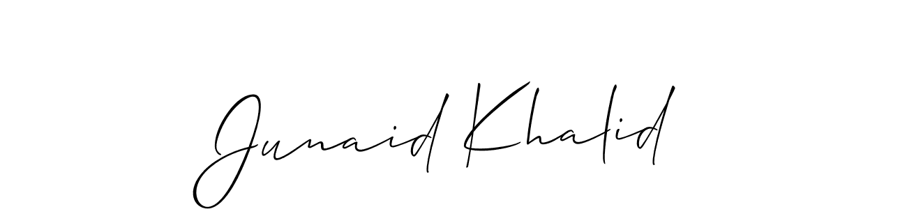 How to make Junaid Khalid name signature. Use Allison_Script style for creating short signs online. This is the latest handwritten sign. Junaid Khalid signature style 2 images and pictures png