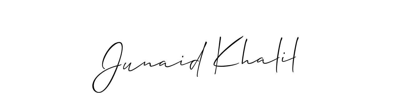 Similarly Allison_Script is the best handwritten signature design. Signature creator online .You can use it as an online autograph creator for name Junaid Khalil. Junaid Khalil signature style 2 images and pictures png
