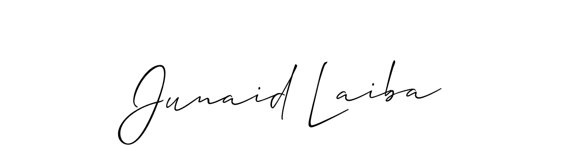 Also we have Junaid Laiba name is the best signature style. Create professional handwritten signature collection using Allison_Script autograph style. Junaid Laiba signature style 2 images and pictures png
