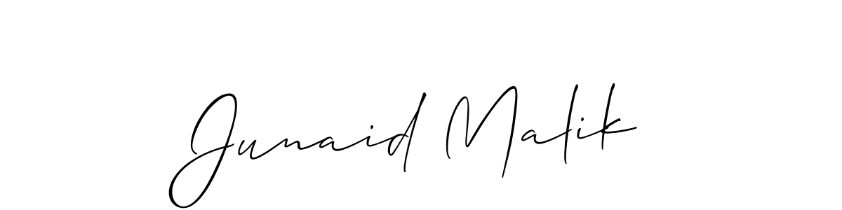 How to make Junaid Malik name signature. Use Allison_Script style for creating short signs online. This is the latest handwritten sign. Junaid Malik signature style 2 images and pictures png