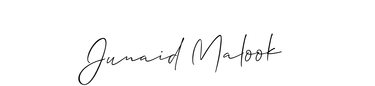 Junaid Malook stylish signature style. Best Handwritten Sign (Allison_Script) for my name. Handwritten Signature Collection Ideas for my name Junaid Malook. Junaid Malook signature style 2 images and pictures png