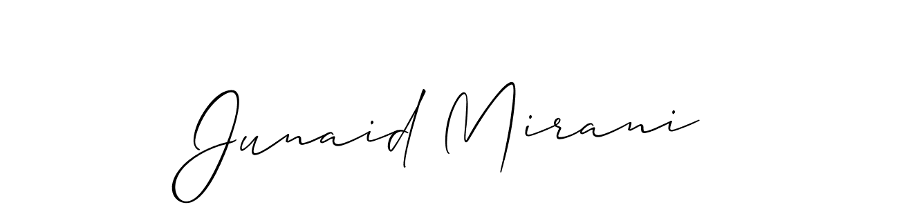 Similarly Allison_Script is the best handwritten signature design. Signature creator online .You can use it as an online autograph creator for name Junaid Mirani. Junaid Mirani signature style 2 images and pictures png