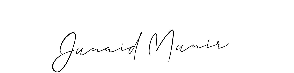 This is the best signature style for the Junaid Munir name. Also you like these signature font (Allison_Script). Mix name signature. Junaid Munir signature style 2 images and pictures png