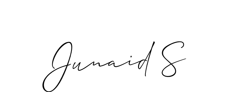 Allison_Script is a professional signature style that is perfect for those who want to add a touch of class to their signature. It is also a great choice for those who want to make their signature more unique. Get Junaid S name to fancy signature for free. Junaid S signature style 2 images and pictures png