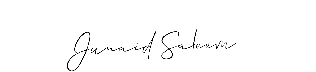 This is the best signature style for the Junaid Saleem name. Also you like these signature font (Allison_Script). Mix name signature. Junaid Saleem signature style 2 images and pictures png