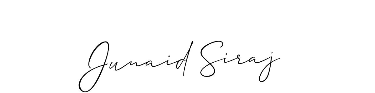 Make a beautiful signature design for name Junaid Siraj. With this signature (Allison_Script) style, you can create a handwritten signature for free. Junaid Siraj signature style 2 images and pictures png