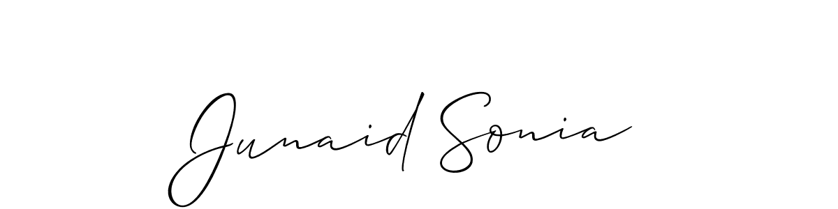It looks lik you need a new signature style for name Junaid Sonia. Design unique handwritten (Allison_Script) signature with our free signature maker in just a few clicks. Junaid Sonia signature style 2 images and pictures png