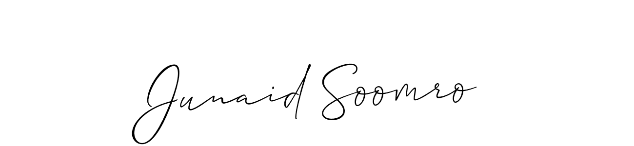 It looks lik you need a new signature style for name Junaid Soomro. Design unique handwritten (Allison_Script) signature with our free signature maker in just a few clicks. Junaid Soomro signature style 2 images and pictures png