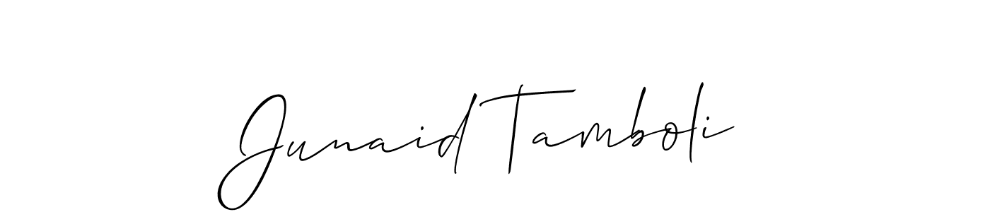 How to make Junaid Tamboli signature? Allison_Script is a professional autograph style. Create handwritten signature for Junaid Tamboli name. Junaid Tamboli signature style 2 images and pictures png