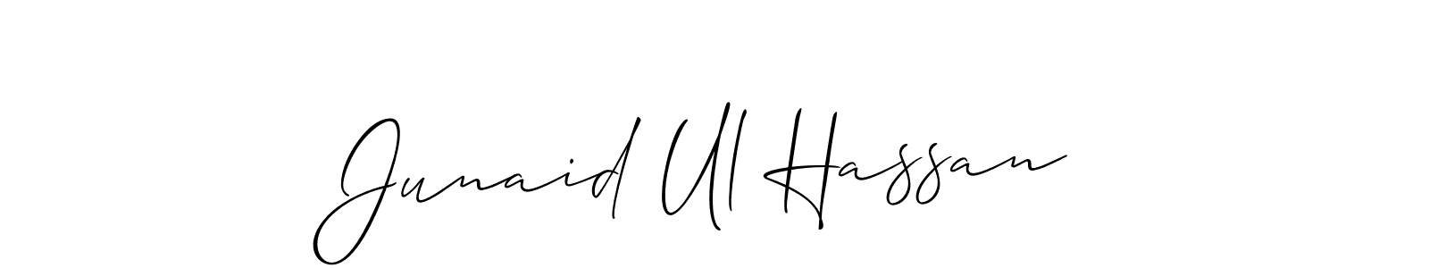 This is the best signature style for the Junaid Ul Hassan name. Also you like these signature font (Allison_Script). Mix name signature. Junaid Ul Hassan signature style 2 images and pictures png