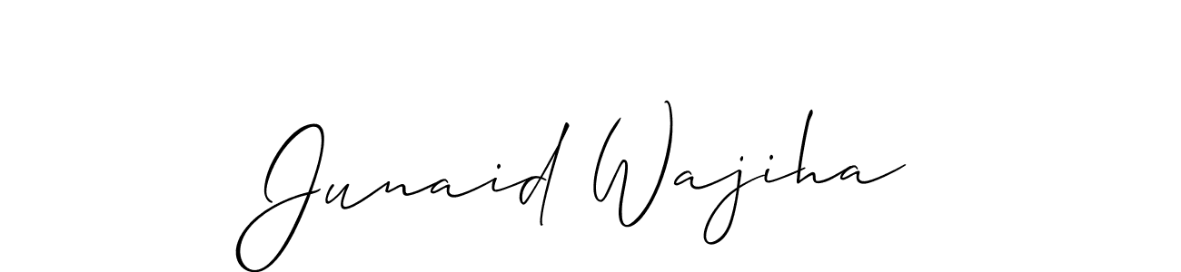 Design your own signature with our free online signature maker. With this signature software, you can create a handwritten (Allison_Script) signature for name Junaid Wajiha. Junaid Wajiha signature style 2 images and pictures png