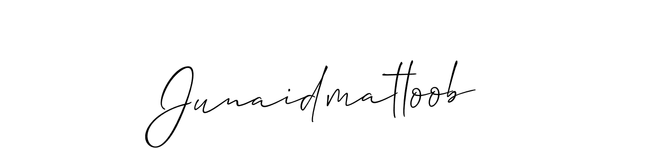 How to make Junaidmatloob name signature. Use Allison_Script style for creating short signs online. This is the latest handwritten sign. Junaidmatloob signature style 2 images and pictures png