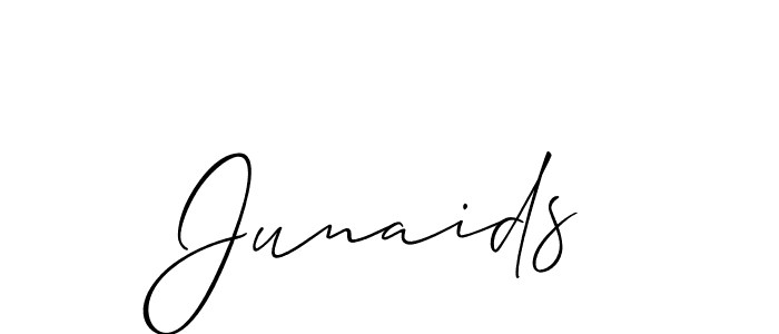 You should practise on your own different ways (Allison_Script) to write your name (Junaids) in signature. don't let someone else do it for you. Junaids signature style 2 images and pictures png