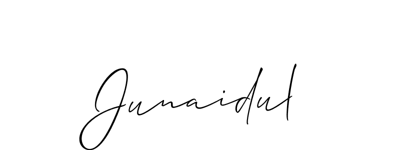 Allison_Script is a professional signature style that is perfect for those who want to add a touch of class to their signature. It is also a great choice for those who want to make their signature more unique. Get Junaidul name to fancy signature for free. Junaidul signature style 2 images and pictures png
