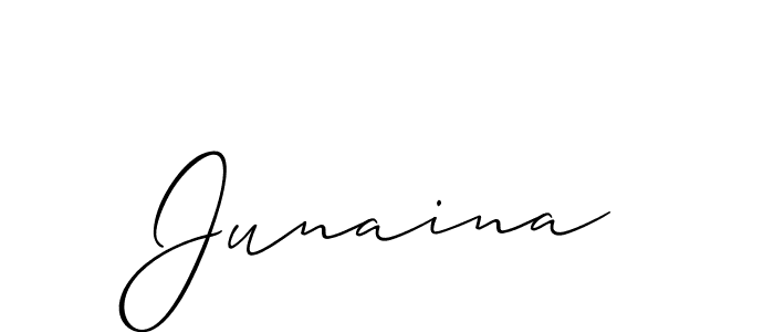 Similarly Allison_Script is the best handwritten signature design. Signature creator online .You can use it as an online autograph creator for name Junaina. Junaina signature style 2 images and pictures png