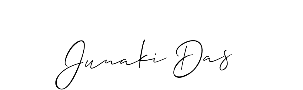 Design your own signature with our free online signature maker. With this signature software, you can create a handwritten (Allison_Script) signature for name Junaki Das. Junaki Das signature style 2 images and pictures png
