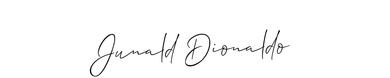 How to make Junald Dionaldo signature? Allison_Script is a professional autograph style. Create handwritten signature for Junald Dionaldo name. Junald Dionaldo signature style 2 images and pictures png