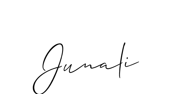 Design your own signature with our free online signature maker. With this signature software, you can create a handwritten (Allison_Script) signature for name Junali. Junali signature style 2 images and pictures png