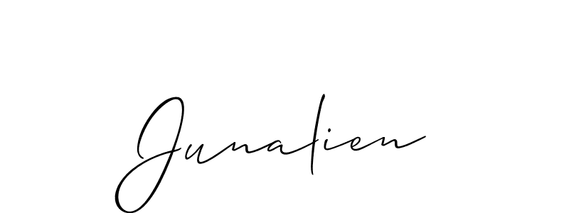 You should practise on your own different ways (Allison_Script) to write your name (Junalien) in signature. don't let someone else do it for you. Junalien signature style 2 images and pictures png