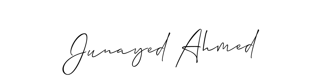 Make a beautiful signature design for name Junayed Ahmed. With this signature (Allison_Script) style, you can create a handwritten signature for free. Junayed Ahmed signature style 2 images and pictures png