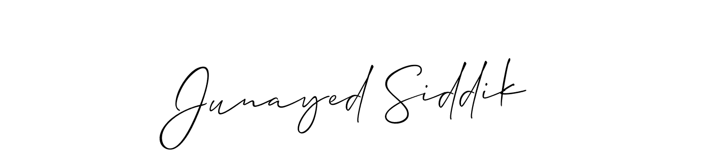 Similarly Allison_Script is the best handwritten signature design. Signature creator online .You can use it as an online autograph creator for name Junayed Siddik. Junayed Siddik signature style 2 images and pictures png