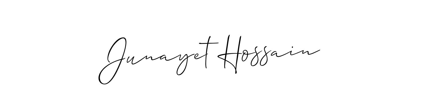 Design your own signature with our free online signature maker. With this signature software, you can create a handwritten (Allison_Script) signature for name Junayet Hossain. Junayet Hossain signature style 2 images and pictures png