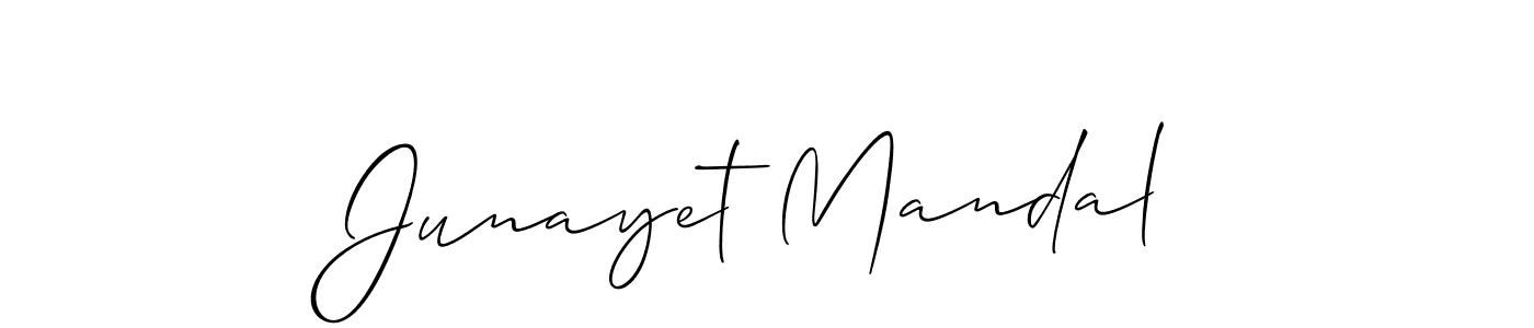 Create a beautiful signature design for name Junayet Mandal. With this signature (Allison_Script) fonts, you can make a handwritten signature for free. Junayet Mandal signature style 2 images and pictures png