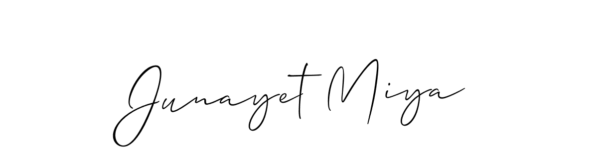 You should practise on your own different ways (Allison_Script) to write your name (Junayet Miya) in signature. don't let someone else do it for you. Junayet Miya signature style 2 images and pictures png
