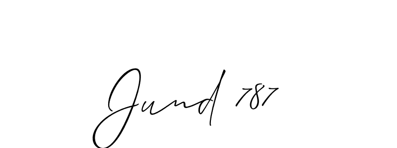 Allison_Script is a professional signature style that is perfect for those who want to add a touch of class to their signature. It is also a great choice for those who want to make their signature more unique. Get Jund 787 name to fancy signature for free. Jund 787 signature style 2 images and pictures png