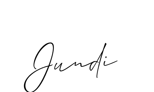 Jundi stylish signature style. Best Handwritten Sign (Allison_Script) for my name. Handwritten Signature Collection Ideas for my name Jundi. Jundi signature style 2 images and pictures png