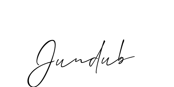 You should practise on your own different ways (Allison_Script) to write your name (Jundub) in signature. don't let someone else do it for you. Jundub signature style 2 images and pictures png