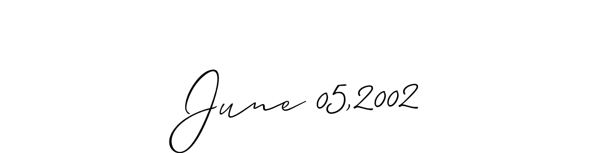 Similarly Allison_Script is the best handwritten signature design. Signature creator online .You can use it as an online autograph creator for name June 05,2002. June 05,2002 signature style 2 images and pictures png