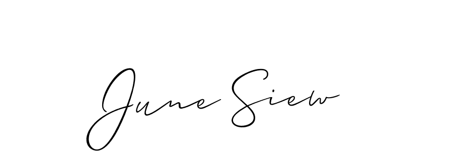 How to make June Siew signature? Allison_Script is a professional autograph style. Create handwritten signature for June Siew name. June Siew signature style 2 images and pictures png