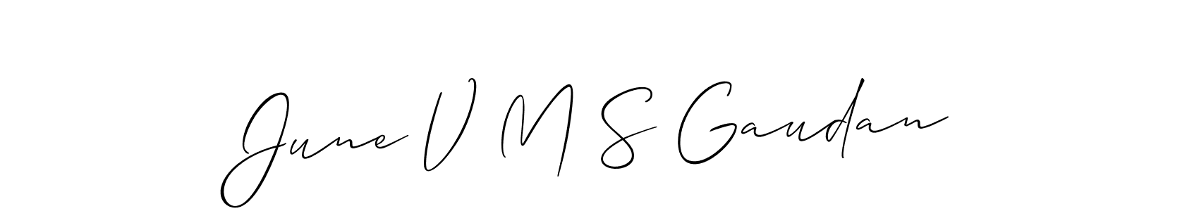 Best and Professional Signature Style for June V M S Gaudan. Allison_Script Best Signature Style Collection. June V M S Gaudan signature style 2 images and pictures png