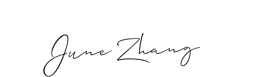 Make a short June Zhang signature style. Manage your documents anywhere anytime using Allison_Script. Create and add eSignatures, submit forms, share and send files easily. June Zhang signature style 2 images and pictures png