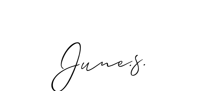 Create a beautiful signature design for name June.s.. With this signature (Allison_Script) fonts, you can make a handwritten signature for free. June.s. signature style 2 images and pictures png