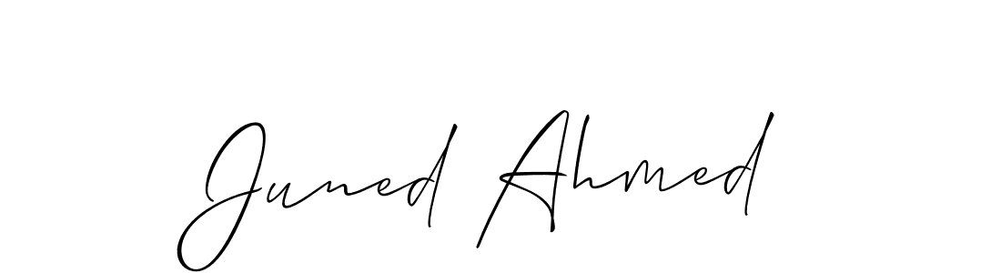 Juned Ahmed stylish signature style. Best Handwritten Sign (Allison_Script) for my name. Handwritten Signature Collection Ideas for my name Juned Ahmed. Juned Ahmed signature style 2 images and pictures png