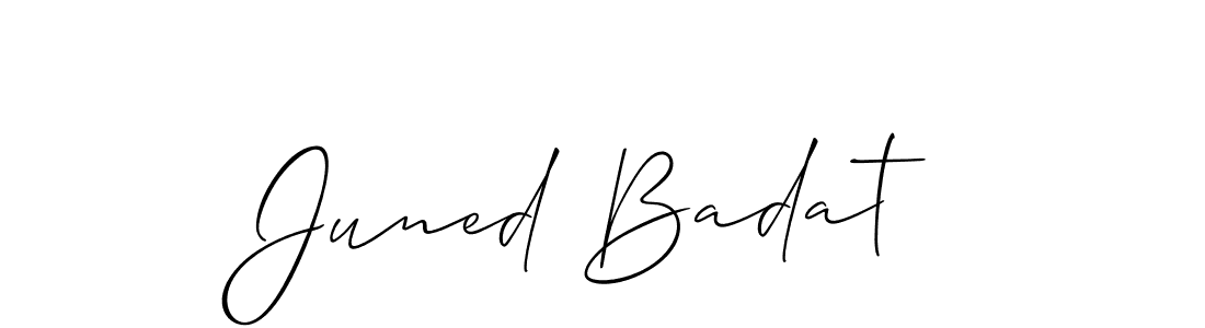 Allison_Script is a professional signature style that is perfect for those who want to add a touch of class to their signature. It is also a great choice for those who want to make their signature more unique. Get Juned Badat name to fancy signature for free. Juned Badat signature style 2 images and pictures png