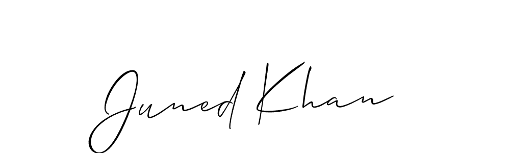 Make a short Juned Khan signature style. Manage your documents anywhere anytime using Allison_Script. Create and add eSignatures, submit forms, share and send files easily. Juned Khan signature style 2 images and pictures png