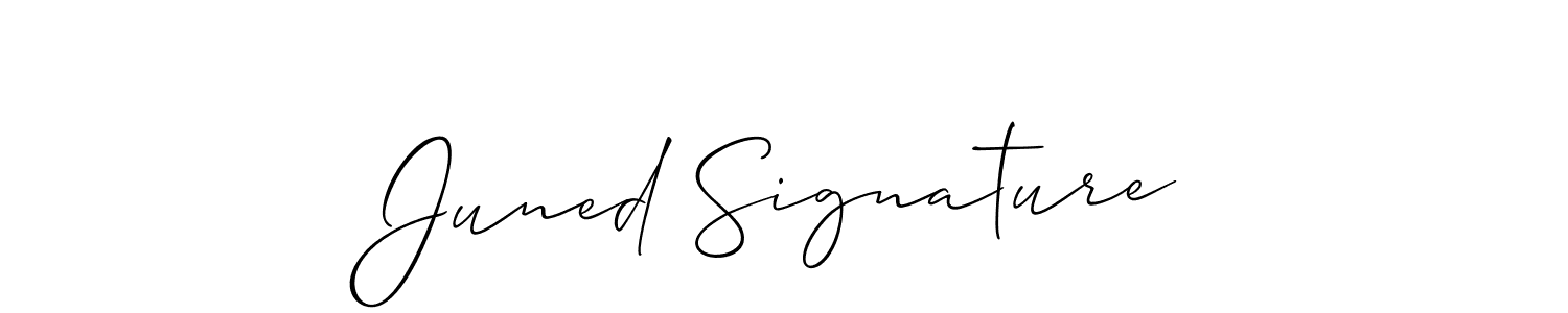 The best way (Allison_Script) to make a short signature is to pick only two or three words in your name. The name Juned Signature include a total of six letters. For converting this name. Juned Signature signature style 2 images and pictures png
