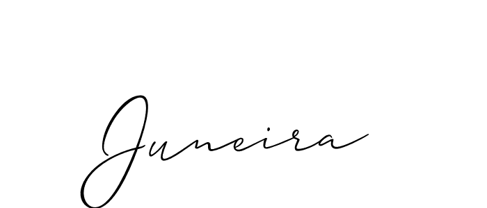 Also You can easily find your signature by using the search form. We will create Juneira name handwritten signature images for you free of cost using Allison_Script sign style. Juneira signature style 2 images and pictures png