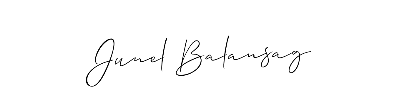 It looks lik you need a new signature style for name Junel Balansag. Design unique handwritten (Allison_Script) signature with our free signature maker in just a few clicks. Junel Balansag signature style 2 images and pictures png