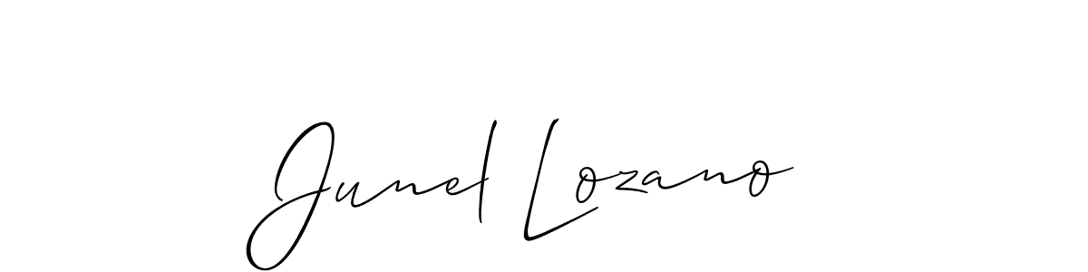 Make a beautiful signature design for name Junel Lozano. With this signature (Allison_Script) style, you can create a handwritten signature for free. Junel Lozano signature style 2 images and pictures png