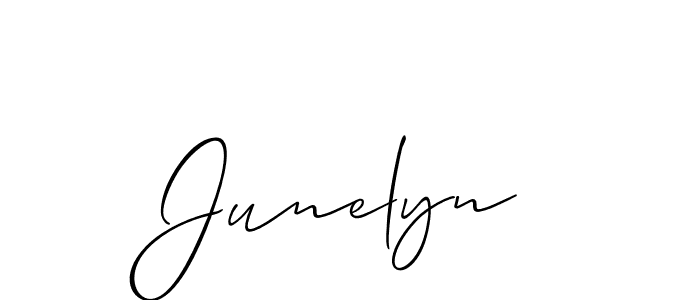 Also we have Junelyn name is the best signature style. Create professional handwritten signature collection using Allison_Script autograph style. Junelyn signature style 2 images and pictures png