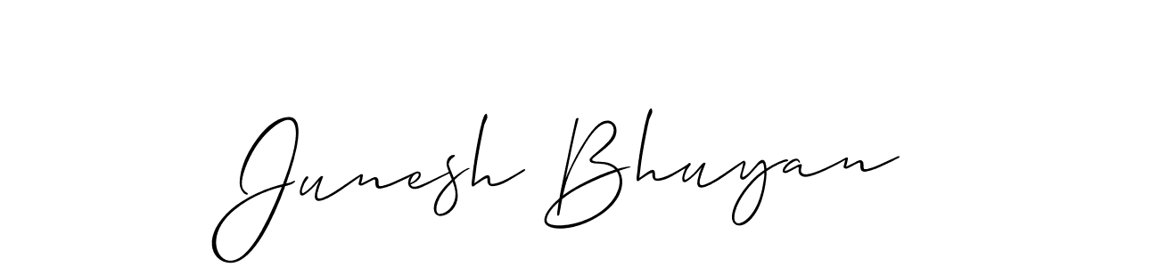 Design your own signature with our free online signature maker. With this signature software, you can create a handwritten (Allison_Script) signature for name Junesh Bhuyan. Junesh Bhuyan signature style 2 images and pictures png