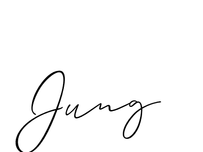 if you are searching for the best signature style for your name Jung. so please give up your signature search. here we have designed multiple signature styles  using Allison_Script. Jung signature style 2 images and pictures png